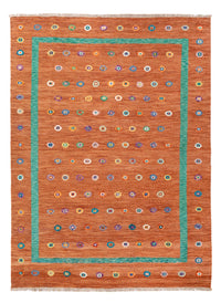 Alfombra Kelim - Splash - 290 x 207 cm - naranja