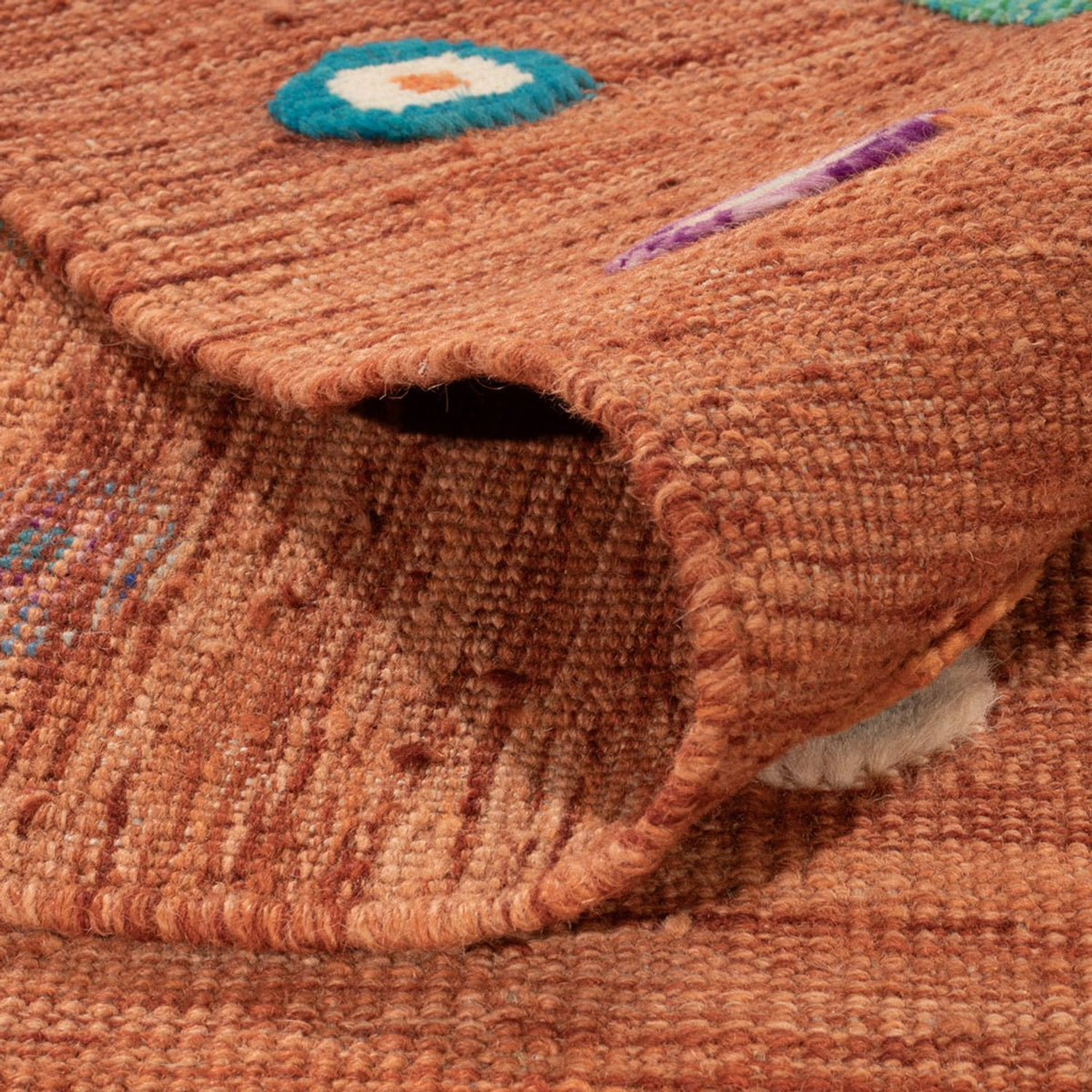 Alfombra Kelim - Splash - 290 x 207 cm - naranja