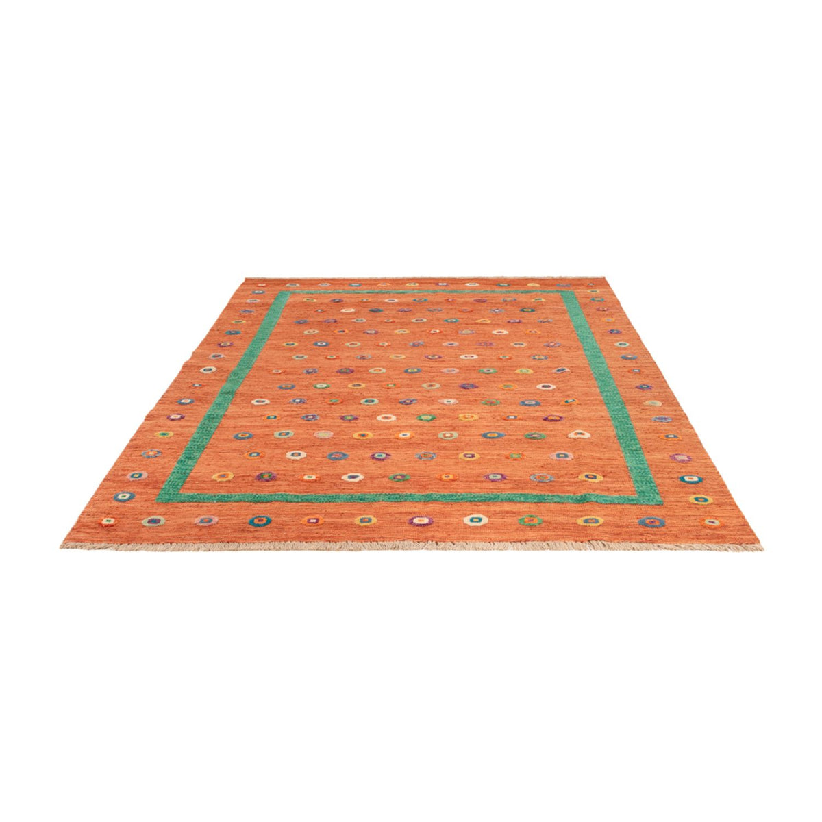 Alfombra Kelim - Splash - 290 x 207 cm - naranja