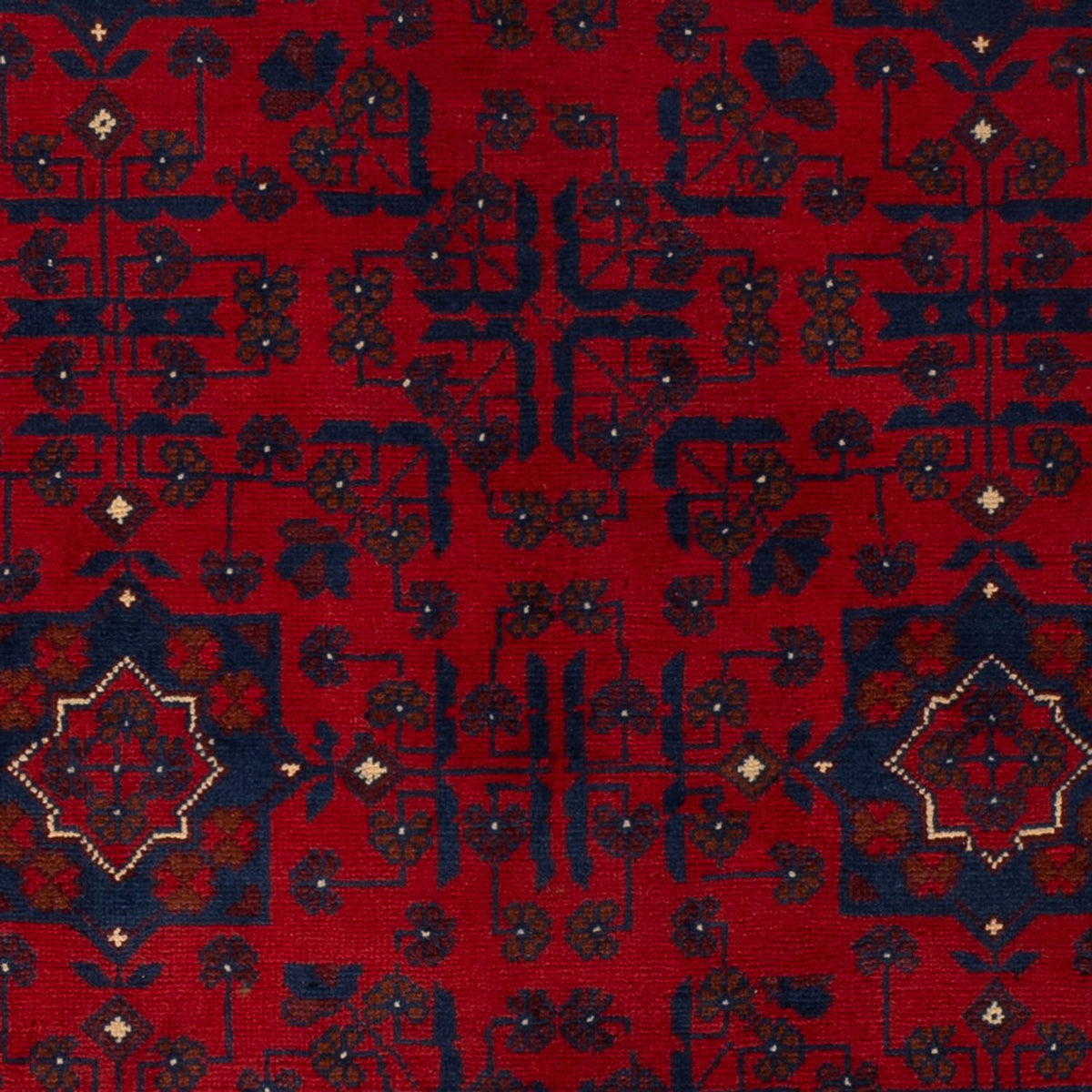 Alfombra afgana - Kunduz - 194 x 126 cm - rojo oscuro