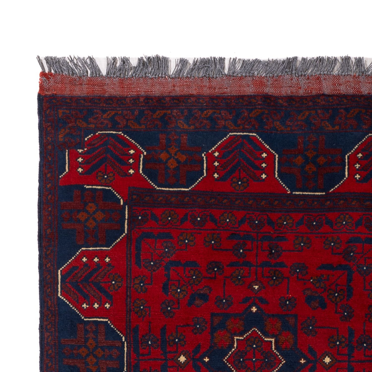 Alfombra afgana - Kunduz - 194 x 126 cm - rojo oscuro