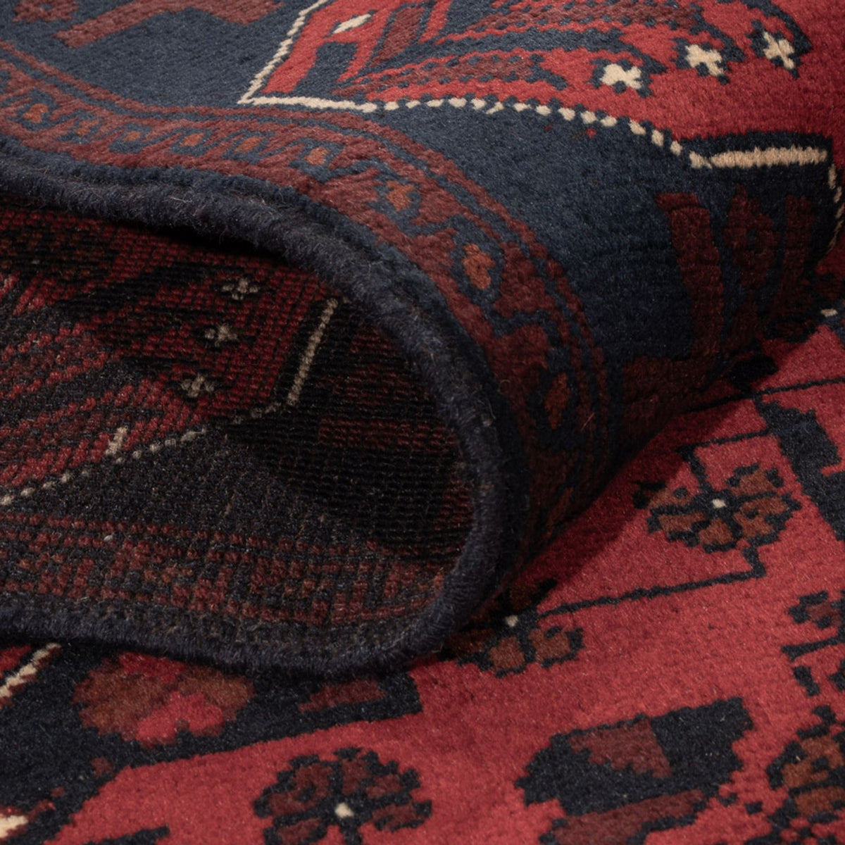 Alfombra afgana - Kunduz - 194 x 126 cm - rojo oscuro