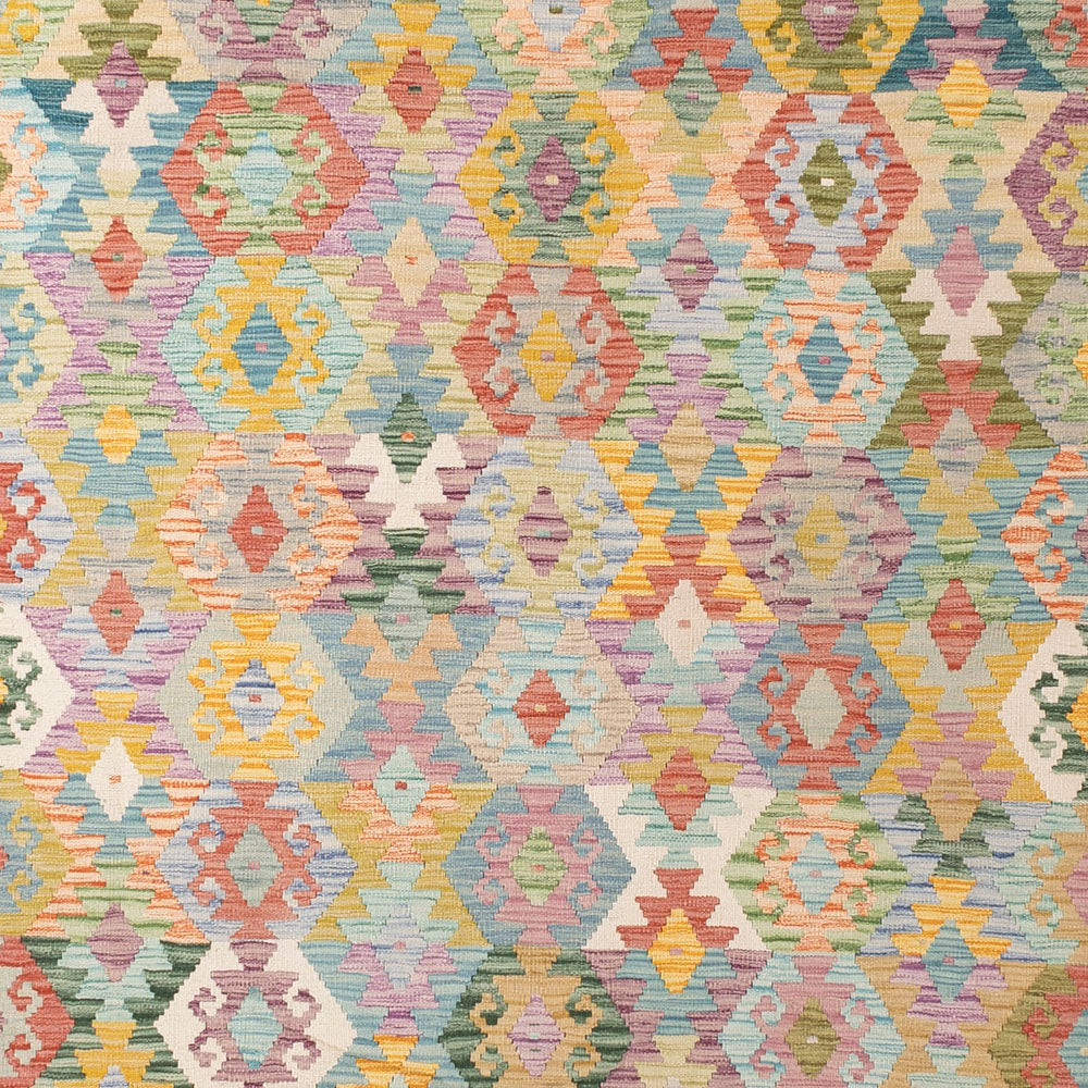 Kelim Teppich - Splash - 383 x 312 cm - bunt