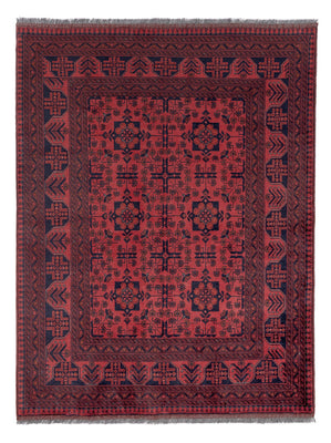 Afghan Teppich - Kunduz - 198 x 153 cm - rot