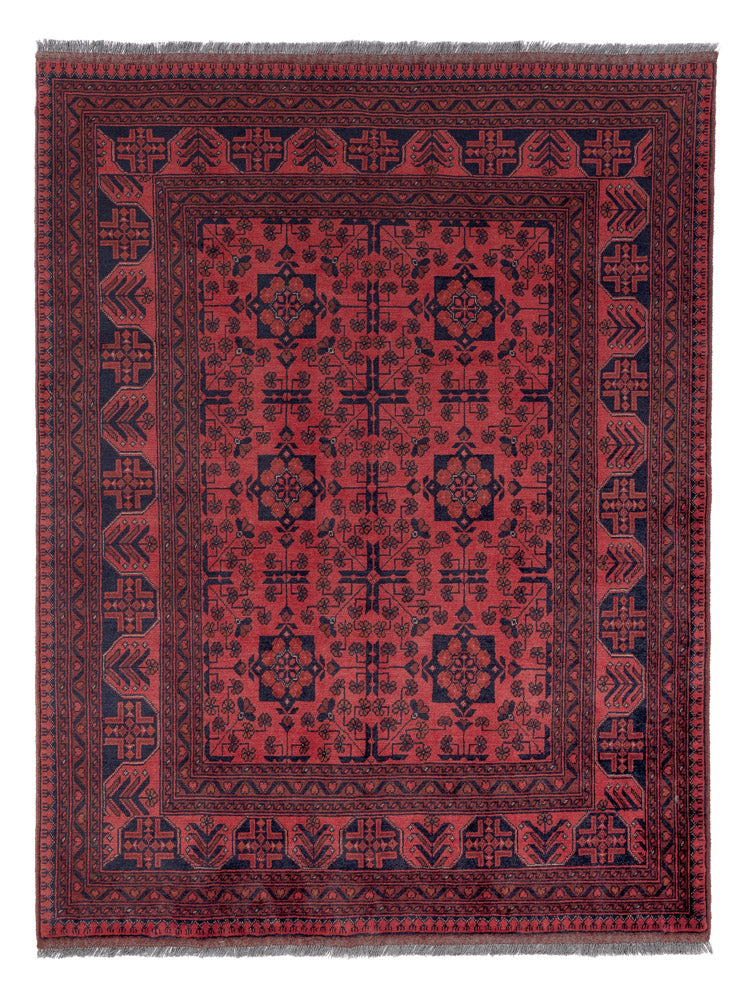 Afghan Teppich - Kunduz - 198 x 153 cm - rot