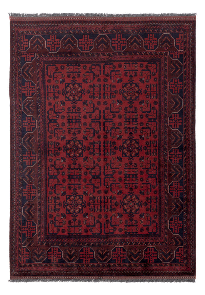 Afghan Teppich - Kunduz - 201 x 148 cm - rot