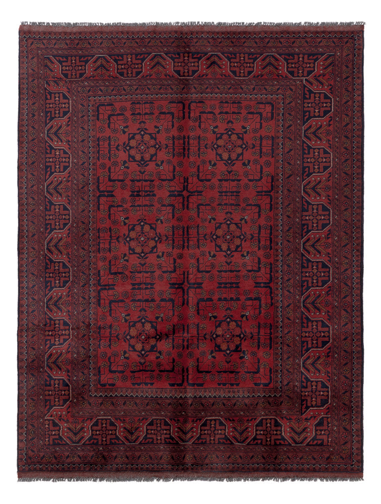 Afghan Teppich - Kunduz - 197 x 151 cm - rot