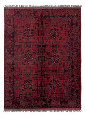 Afghan Teppich - Kunduz - 199 x 154 cm - rot