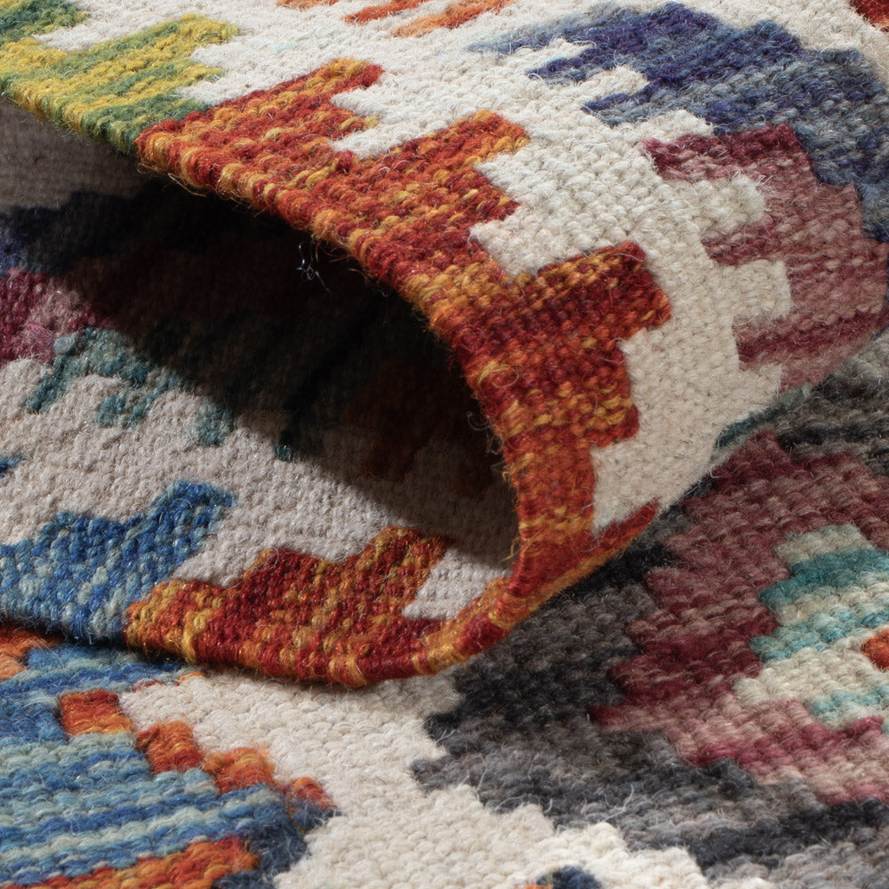 Läufer Kelim - Splash - 200 x 60 cm - mehrfarbig