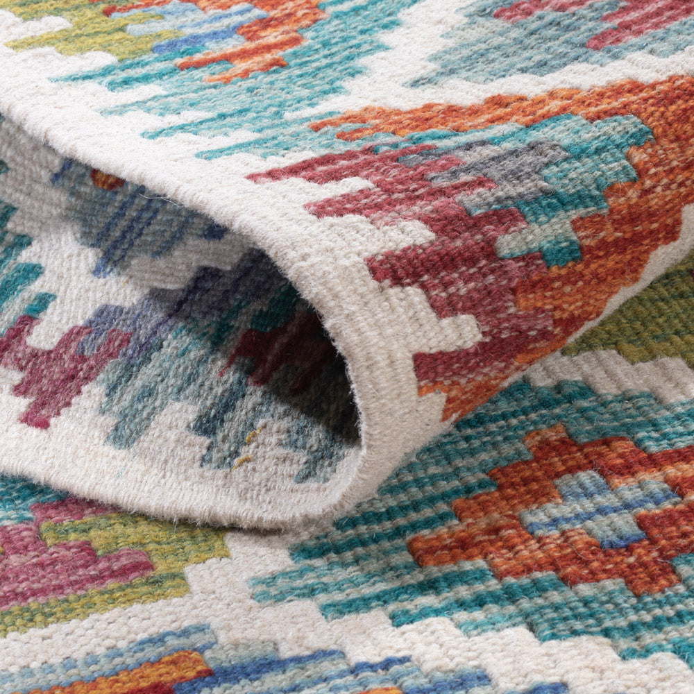 Läufer Kelim - Splash - 194 x 62 cm - mehrfarbig