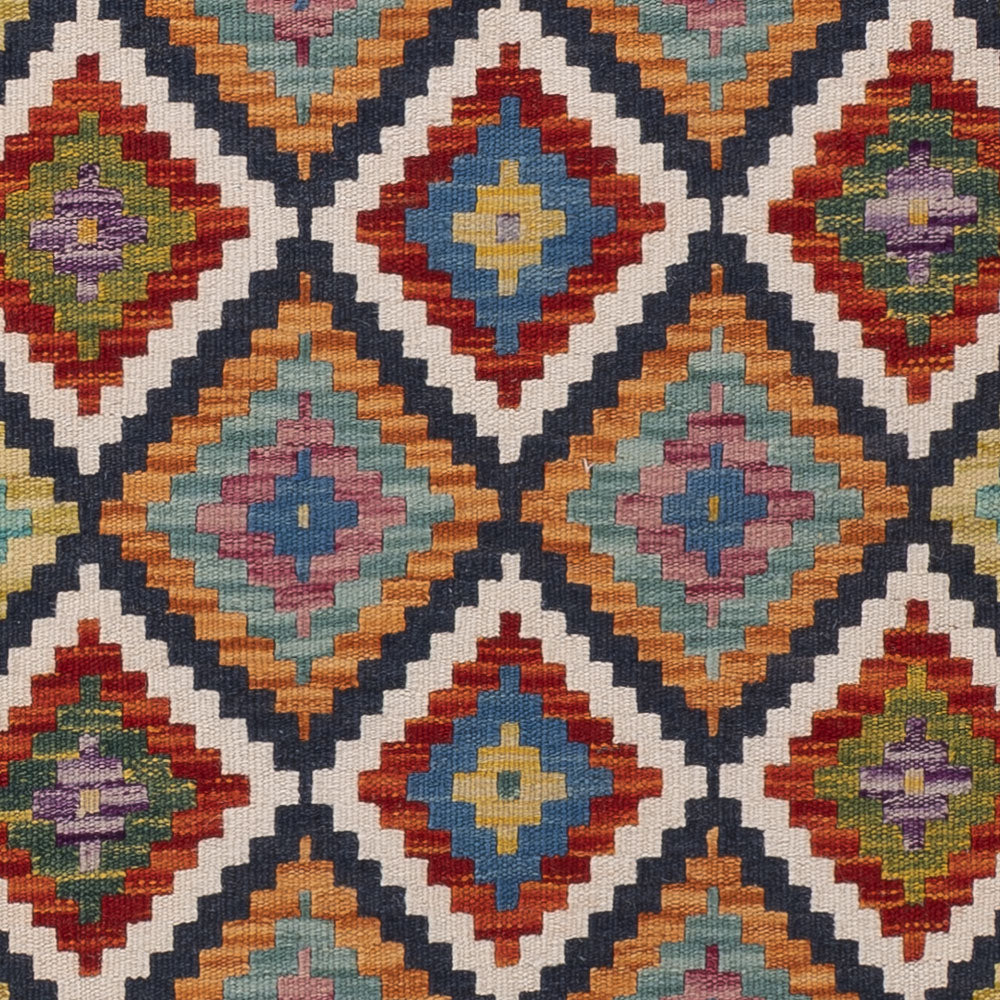Läufer Kelim - Splash - 197 x 84 cm - mehrfarbig