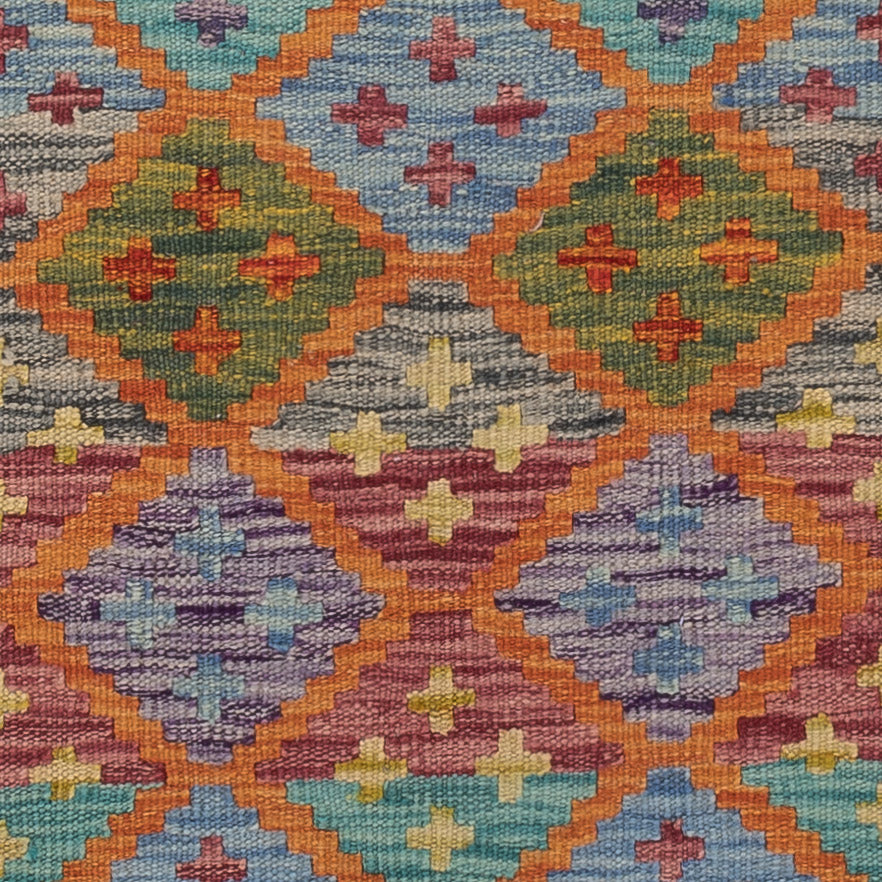 Läufer Kelim - Splash - 217 x 60 cm - mehrfarbig