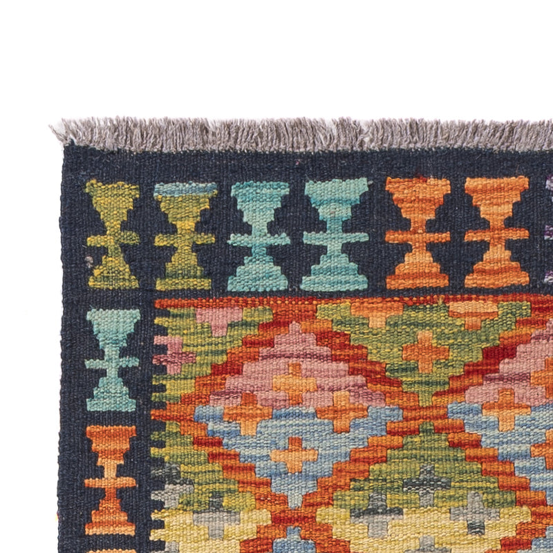 Läufer Kelim - Splash - 204 x 80 cm - mehrfarbig