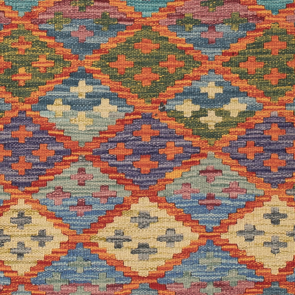 Läufer Kelim - Splash - 202 x 84 cm - mehrfarbig