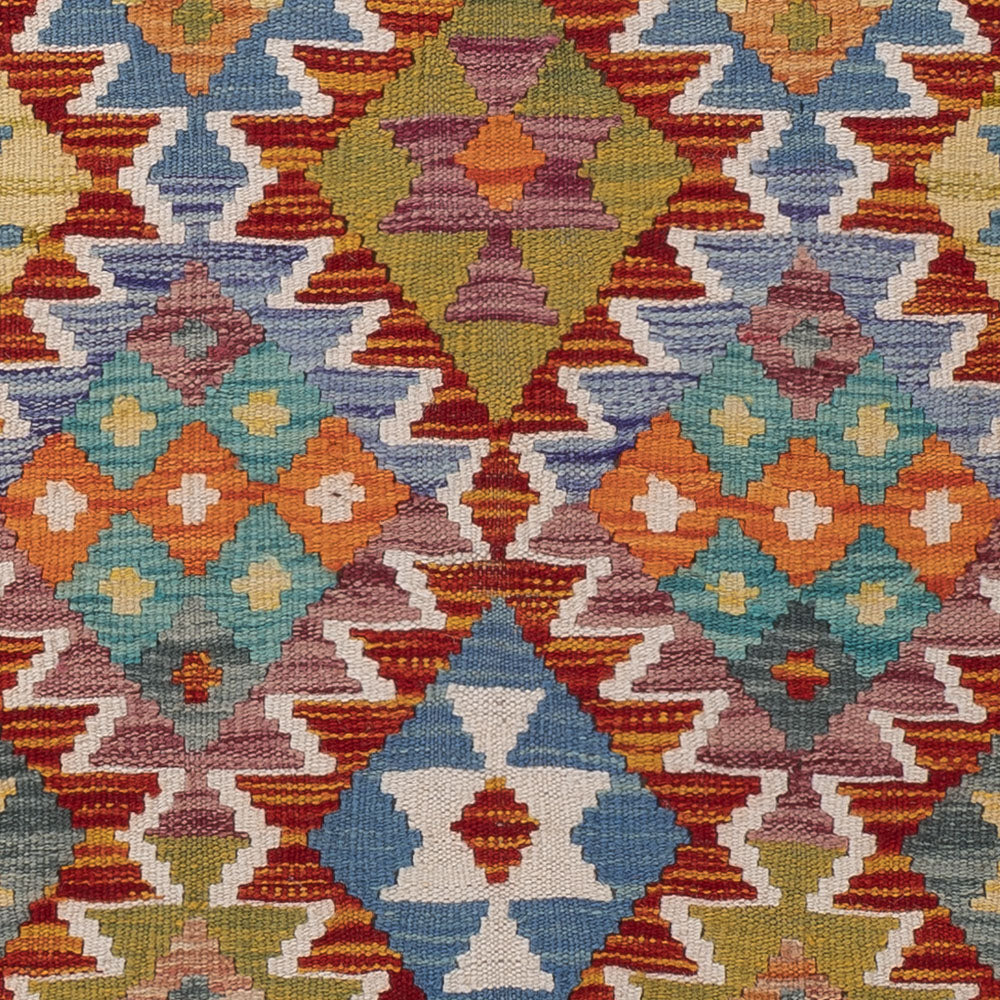 Läufer Kelim - Splash - 197 x 83 cm - mehrfarbig