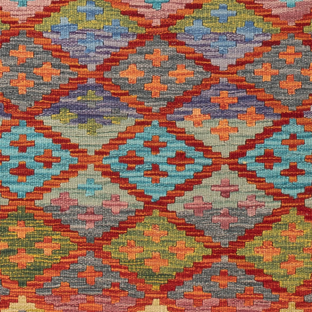 Läufer Kelim - Splash - 195 x 84 cm - mehrfarbig