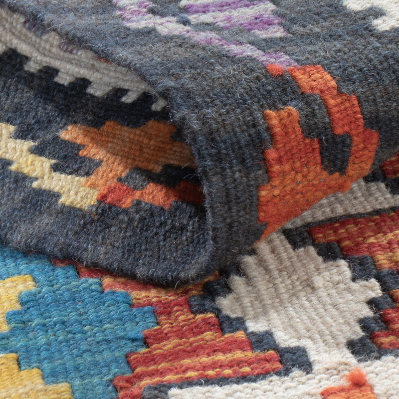 Läufer Kelim - Splash - 200 x 62 cm - mehrfarbig