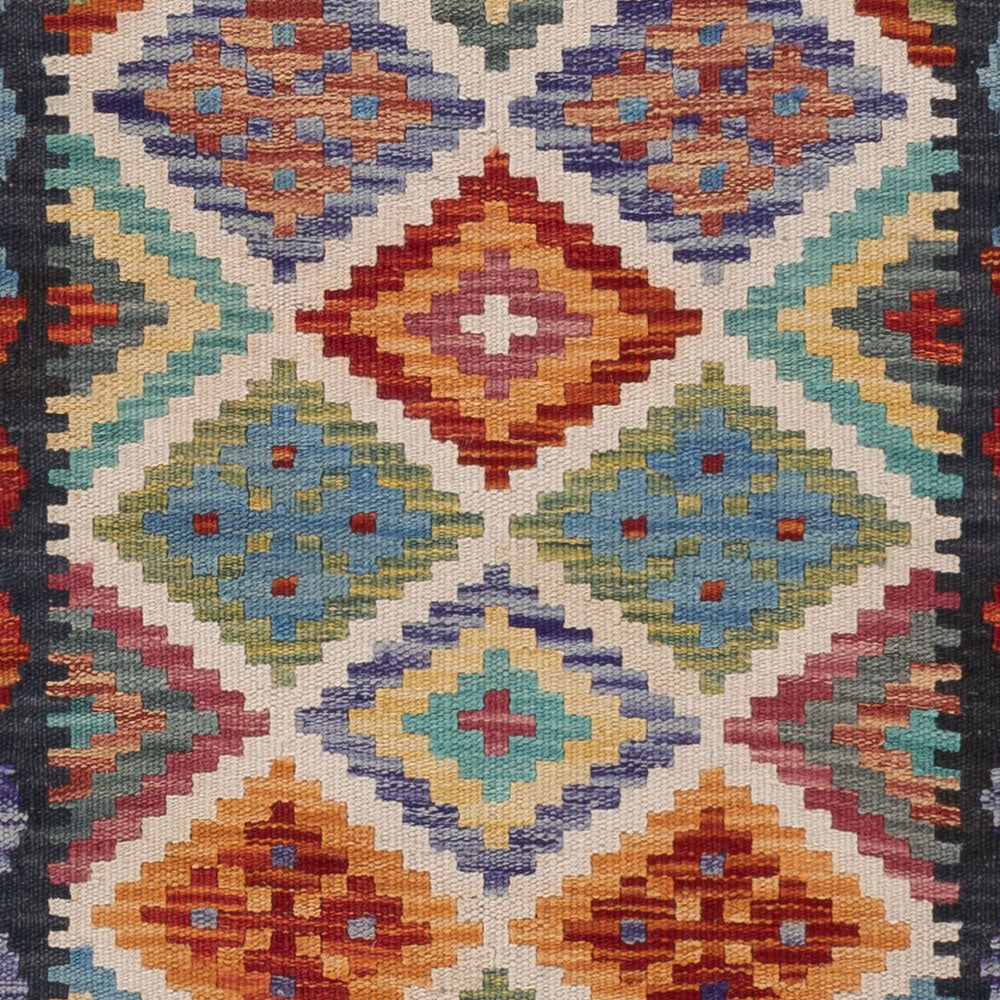 Läufer Kelim - Splash - 200 x 61 cm - mehrfarbig