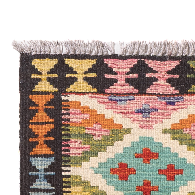 Läufer Kelim - Splash - 197 x 63 cm - mehrfarbig