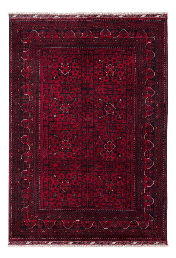 Afghan Teppich - Kunduz - 238 x 168 cm - dunkelrot