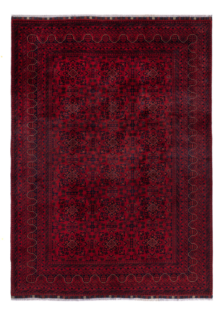 Afghan Teppich - Kunduz - 237 x 175 cm - dunkelrot