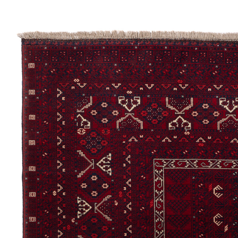 Afghan Teppich - 242 x 166 cm - dunkelrot