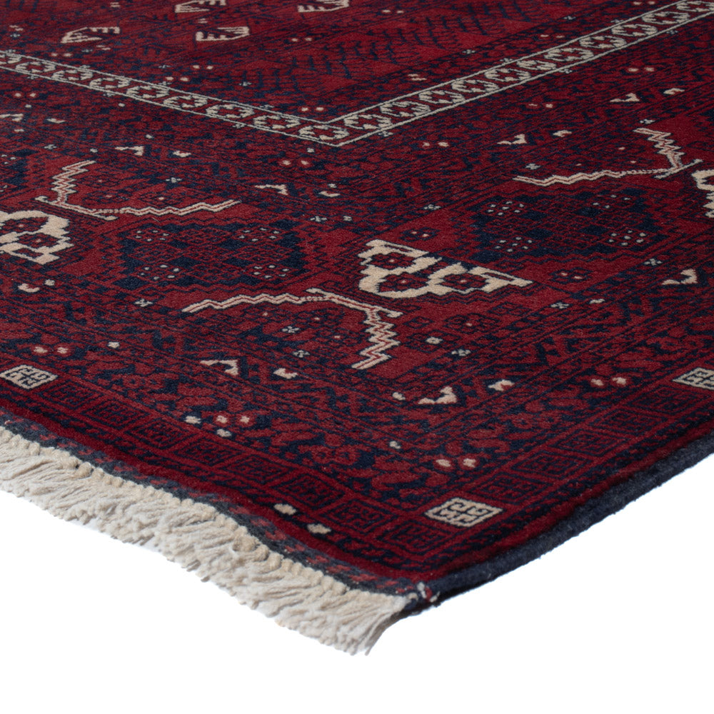 Afghan Teppich - 240 x 153 cm - dunkelrot