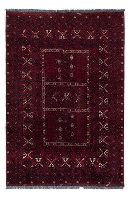 Afghan Teppich - 239 x 163 cm - dunkelrot