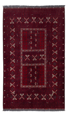 Afghan Teppich - 248 x 153 cm - dunkelrot