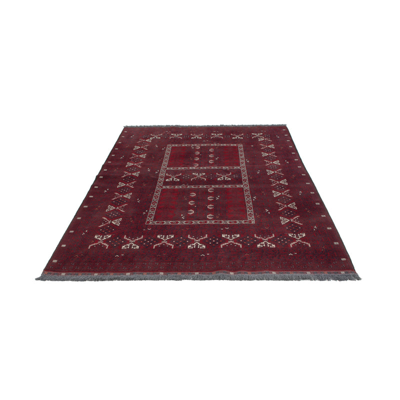 Afghan Teppich - 248 x 153 cm - dunkelrot