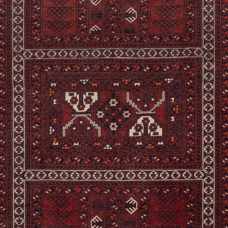 Afghan Teppich - 241 x 156 cm - dunkelrot