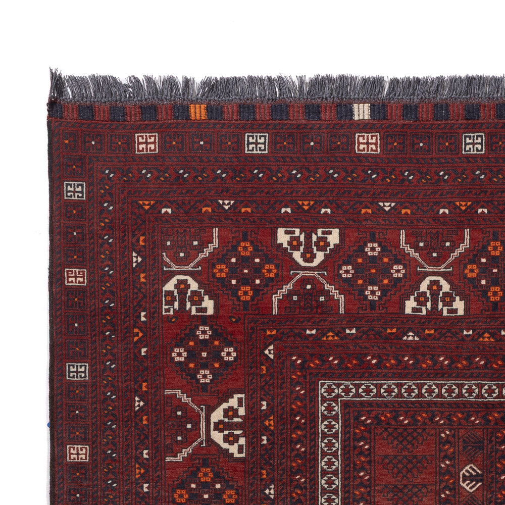 Afghan Teppich - 241 x 156 cm - dunkelrot
