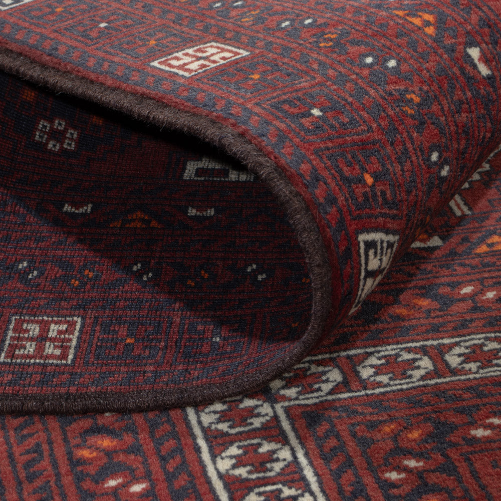 Afghan Teppich - 241 x 156 cm - dunkelrot