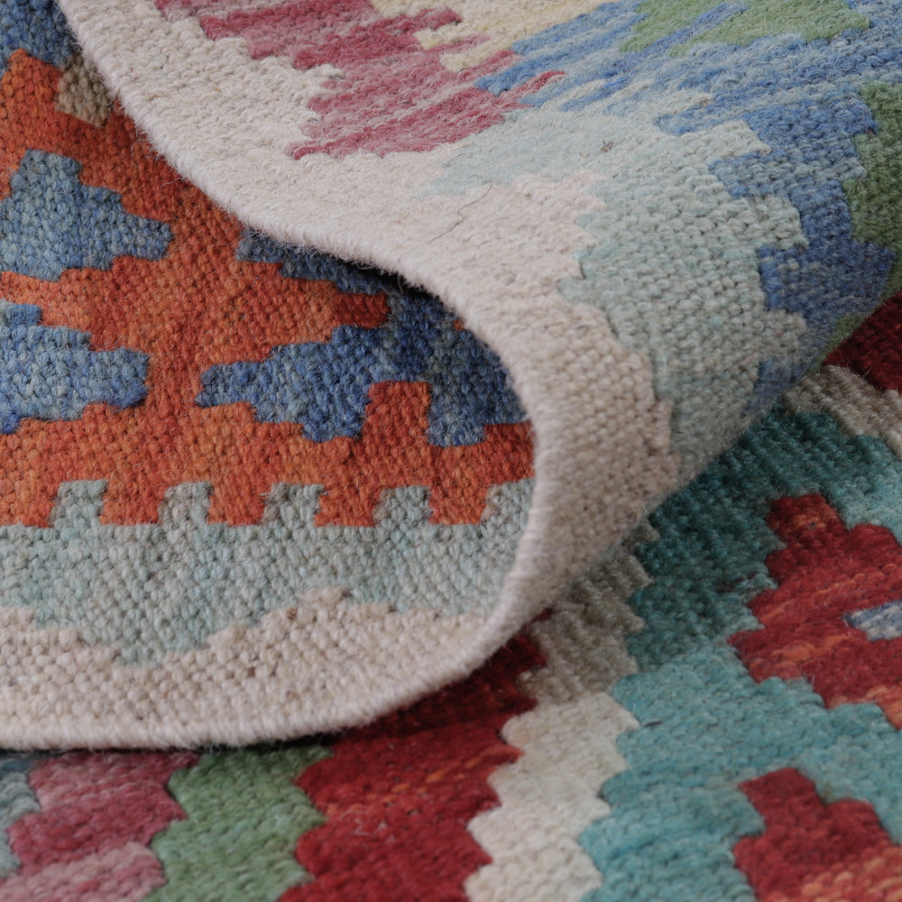 Alfombra Kelim - Splash - 131 x 85 cm - multicolor