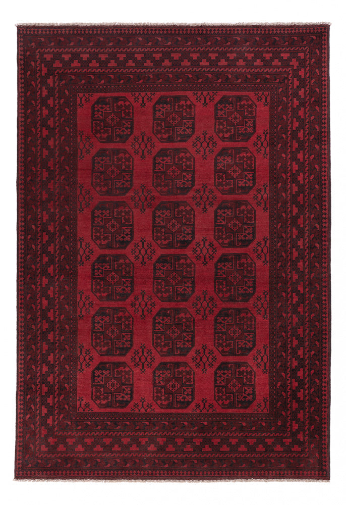 Afghan Teppich - Filpa - 288 x 197 cm - dunkelrot