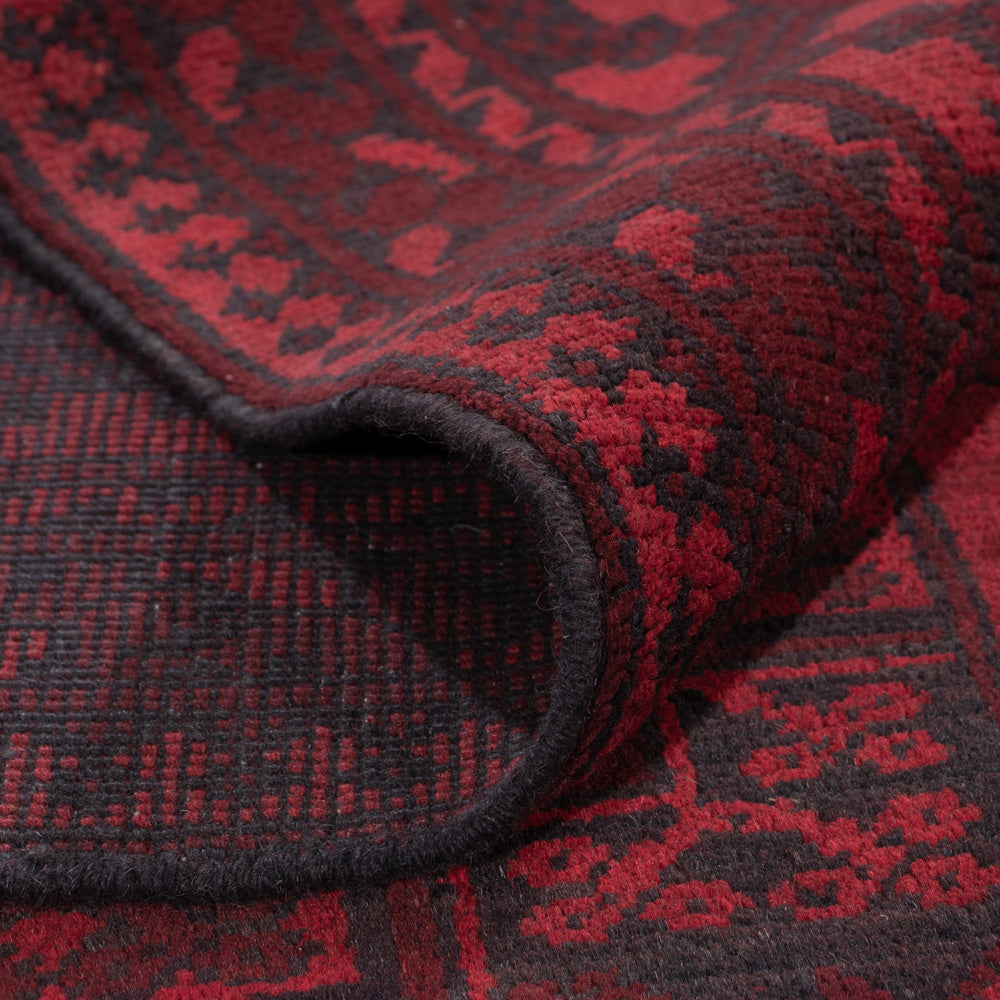 Afghan Teppich - Filpa - 288 x 197 cm - dunkelrot