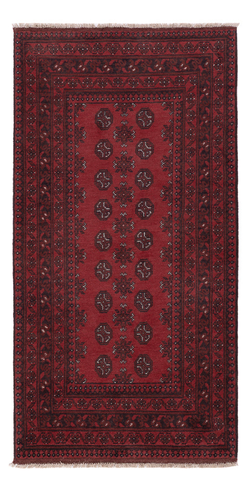 Läufer Afghan - Filpa - 194 x 99 cm - dunkelrot