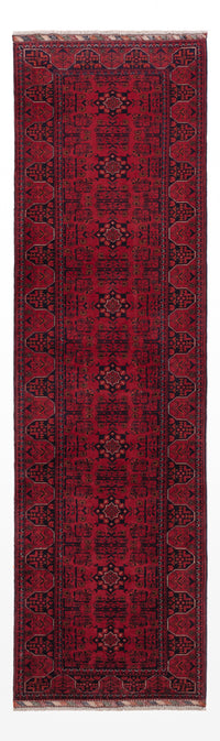 Läufer Afghan - Kunduz - 294 x 84 cm - dunkelrot