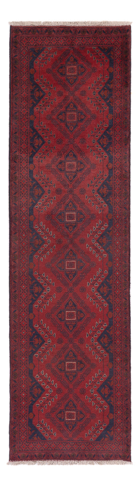 Läufer Afghan - Kunduz - 290 x 80 cm - dunkelrot
