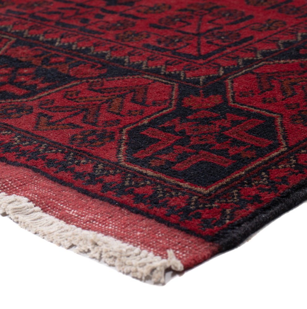 Läufer Afghan - Kunduz - 299 x 82 cm - dunkelrot