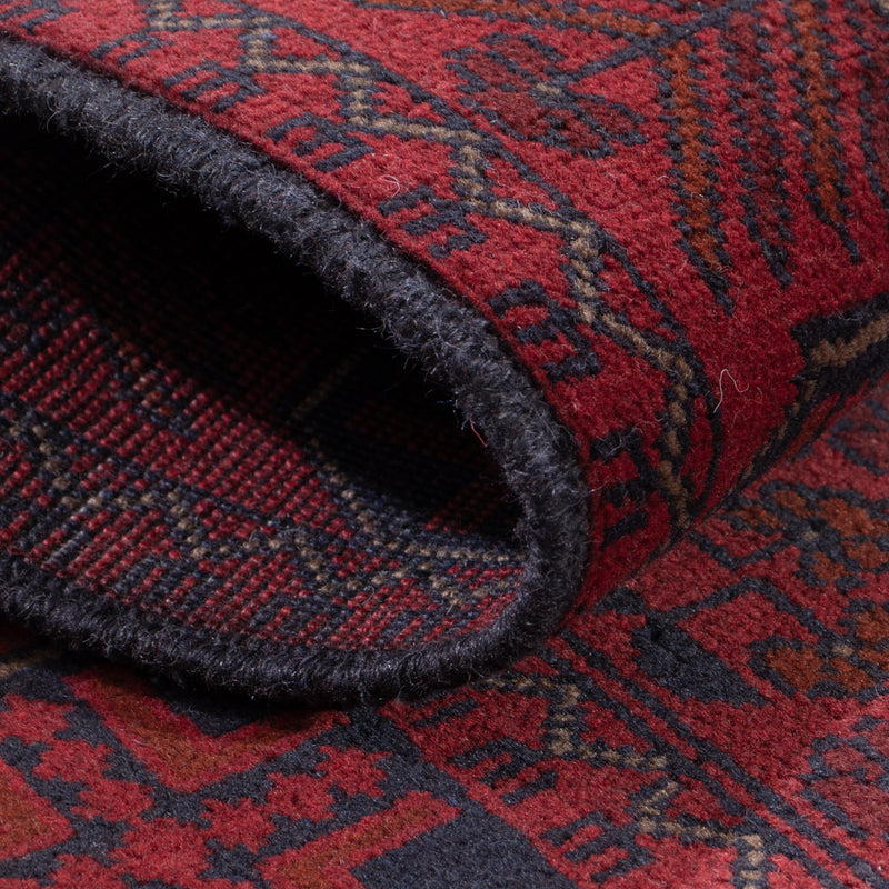 Läufer Afghan - Kunduz - 390 x 80 cm - dunkelrot