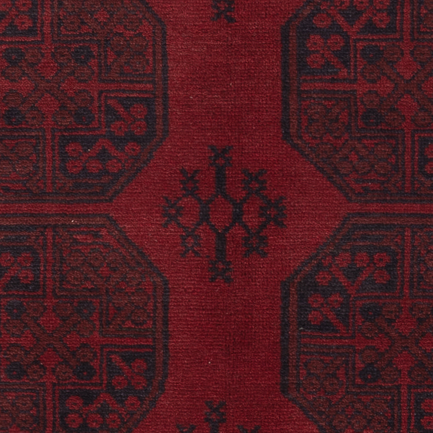 Afghan Teppich - Filpa - 193 x 150 cm - dunkelrot