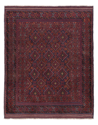 Alfombra Kelim - Oriental - 195 x 159 cm - rojo oscuro