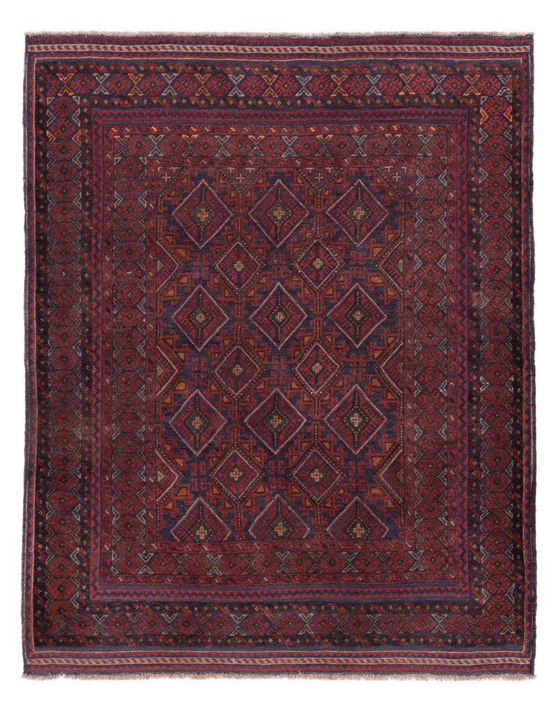 Alfombra Kelim - Oriental - 195 x 159 cm - rojo oscuro