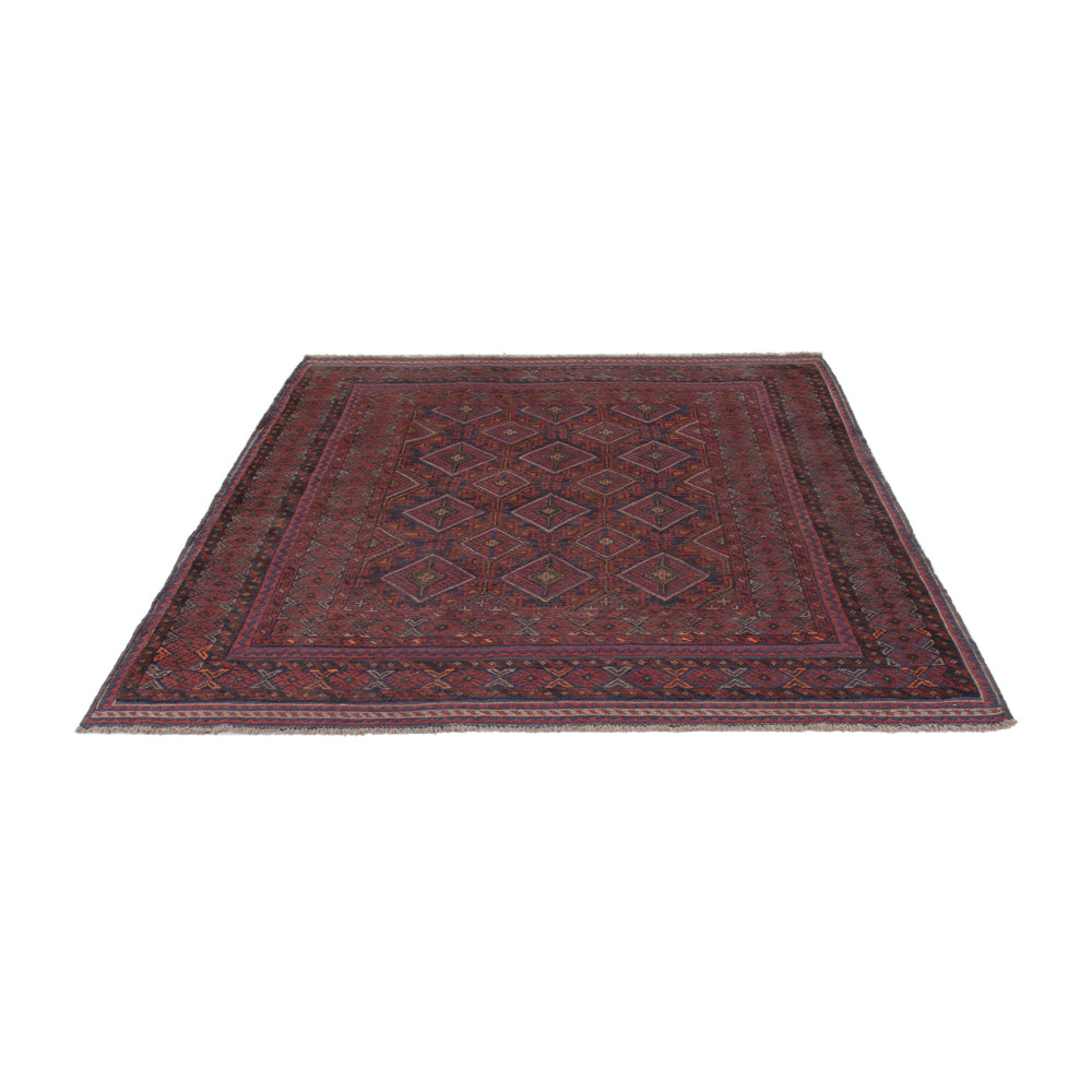 Alfombra Kelim - Oriental - 195 x 159 cm - rojo oscuro