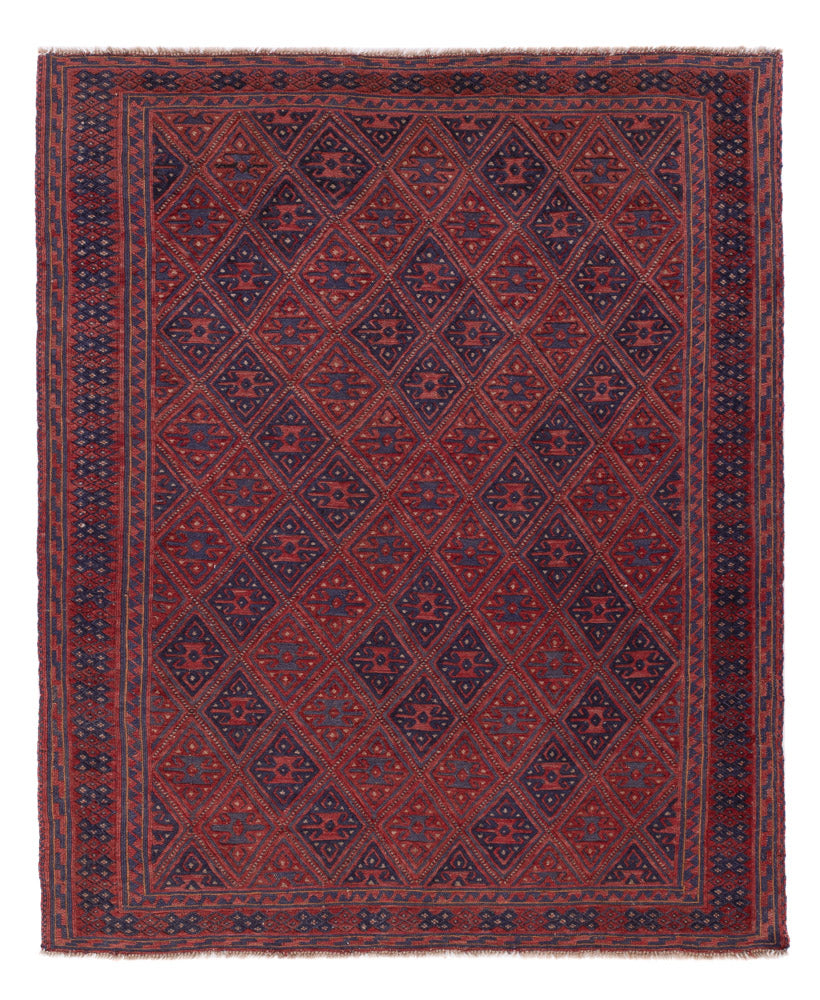 Alfombra Kelim - Oriental - 194 x 159 cm - rojo oscuro