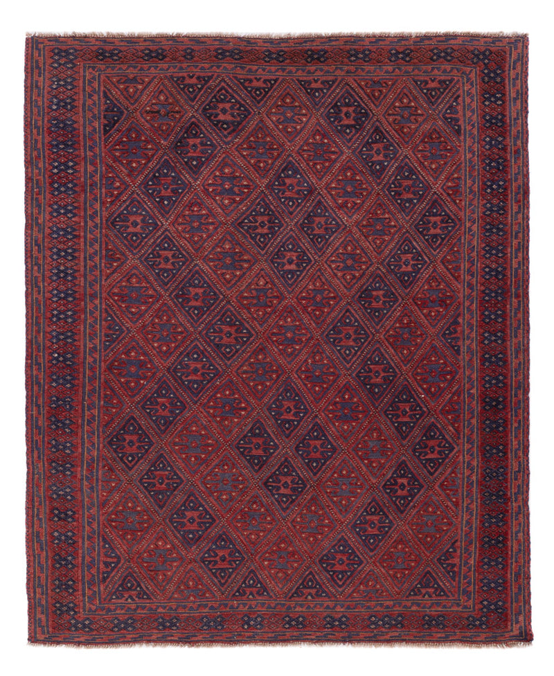 Alfombra Kelim - Oriental - 194 x 159 cm - rojo oscuro