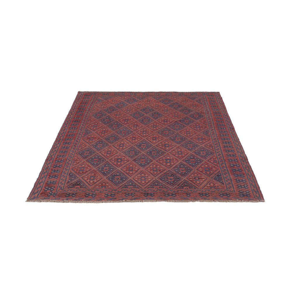 Alfombra Kelim - Oriental - 194 x 159 cm - rojo oscuro
