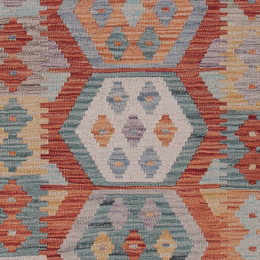 Läufer Kelim - Splash - 298 x 82 cm - mehrfarbig