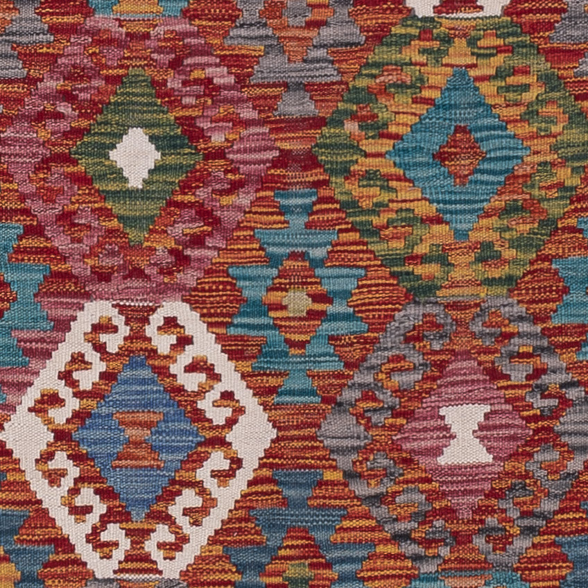 Läufer Kelim - Splash - 292 x 82 cm - mehrfarbig